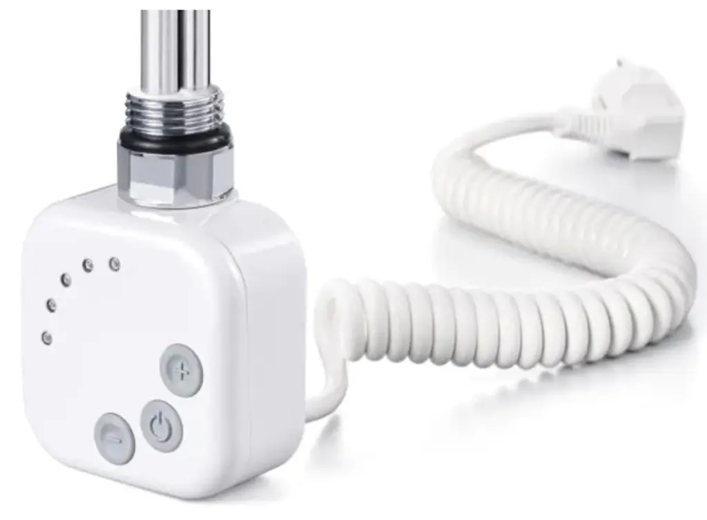 HOPA Topná tyč BURGH s termostatem a časovačem Barva topné tyče Bílá, Typ připojení Kroucený kabel, Výkon topné tyče 400 W RDOHT240006