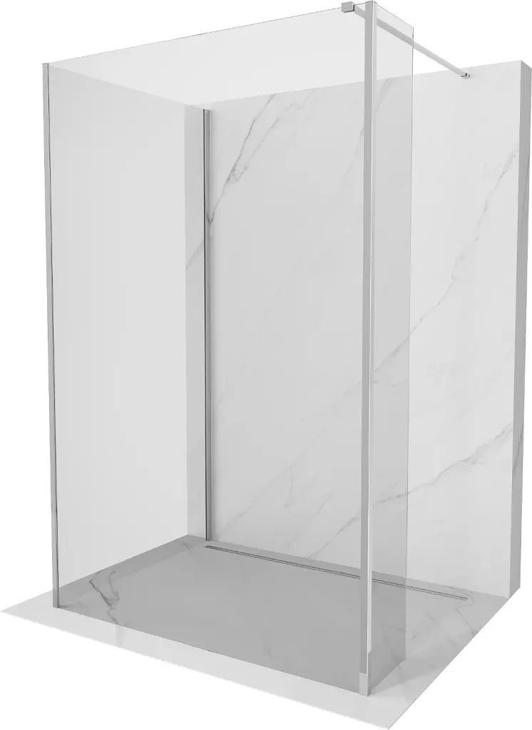 MEXEN/S Kioto Sprchová zástěna WALK-IN 120 x 95 x 40, transparent, chrom 800-120-095-221-01-00-040