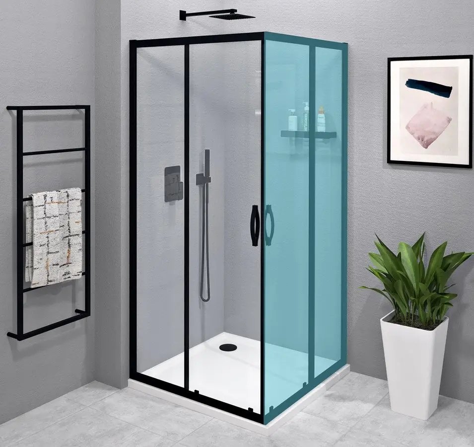 GELCO - SIGMA SIMPLY BLACK Sprchové dveře pro rohový vstup 1000, čiré sklo, GS2110B GS2110B