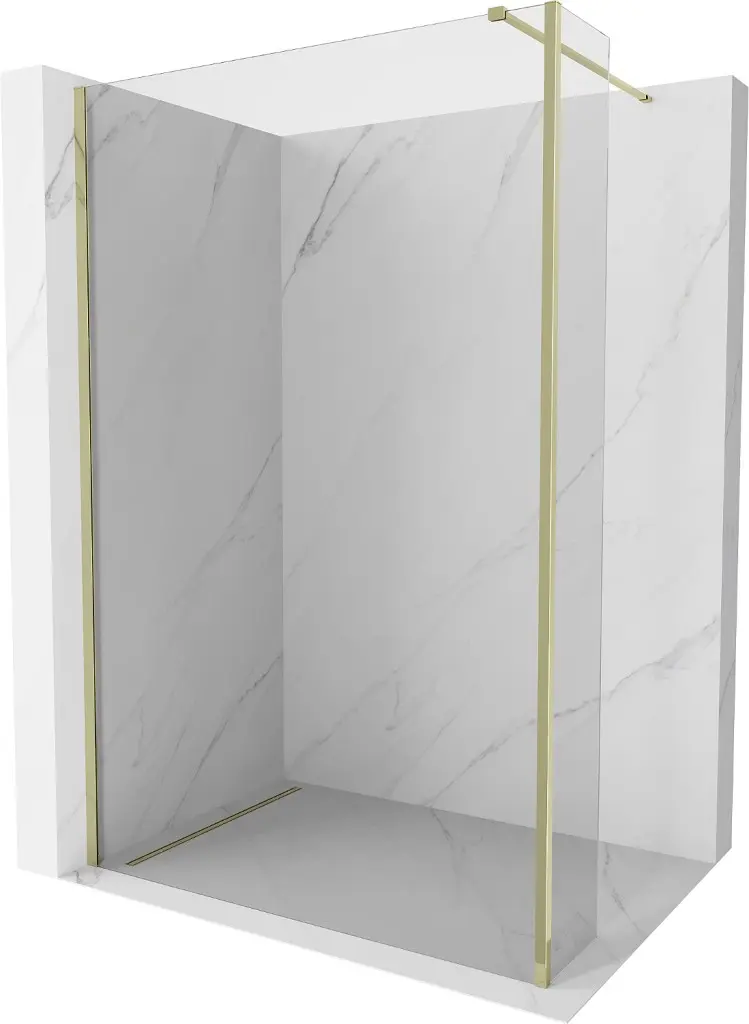 MEXEN/S Kioto Sprchová zástěna WALK-IN 90 x 40, transparent, zlatá 800-090-212-50-00-040