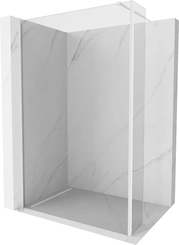MEXEN/S Kioto Sprchová zástěna WALK-IN 95 x 40, transparent, bílá 800-095-212-20-00-040