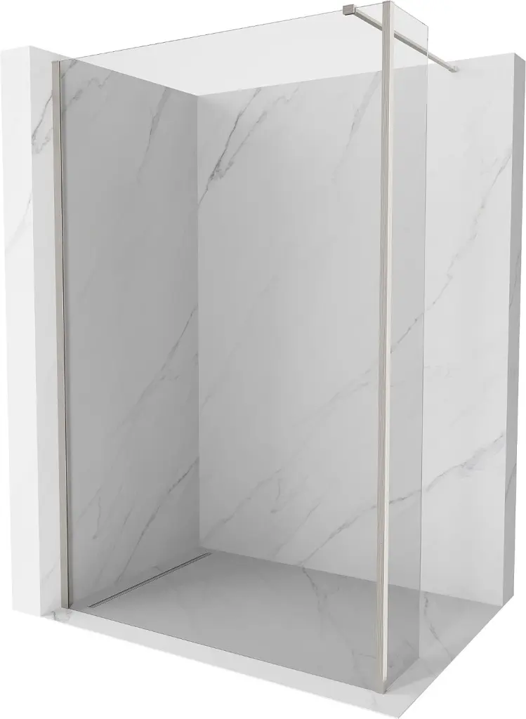 MEXEN/S Kioto Sprchová zástěna WALK-IN 105 x 40, transparent, nikl kartáčovaná 800-105-212-97-00-040