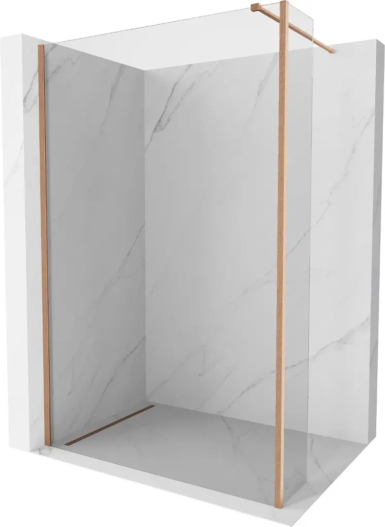 MEXEN/S Kioto Sprchová zástěna WALK-IN 110 x 40, transparent, měď kartáčovaná 800-110-212-65-00-040