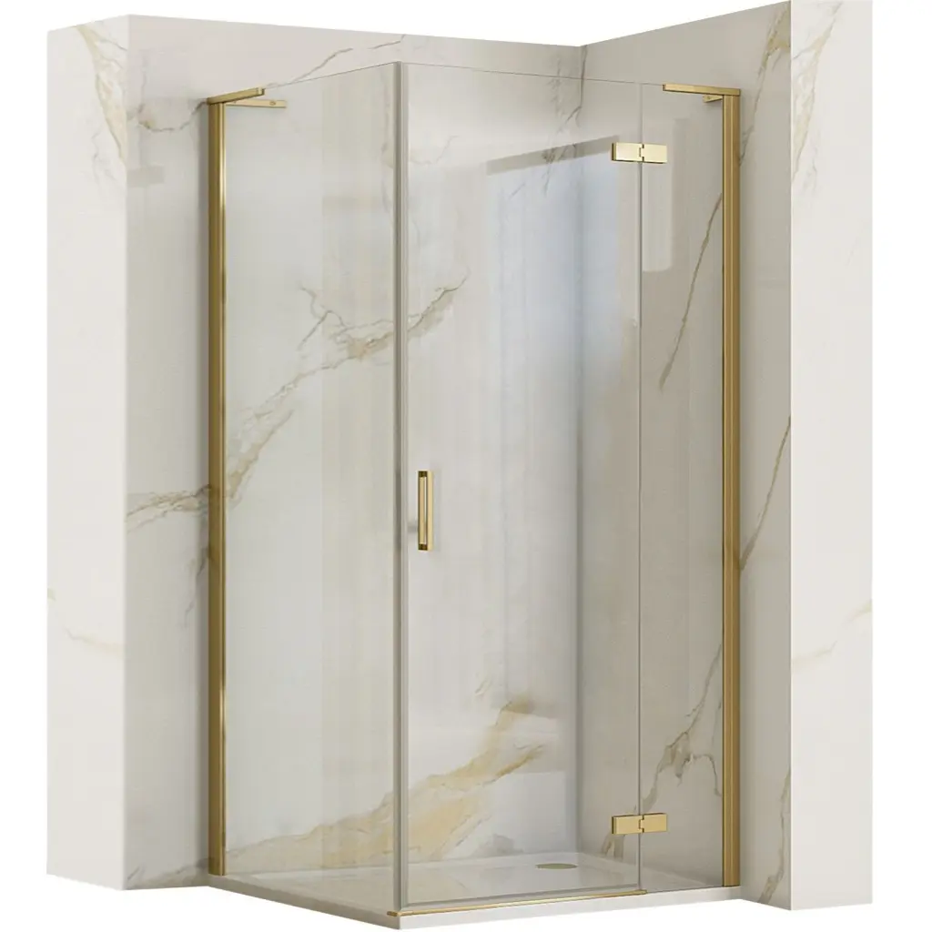 REA/S Sprchová kabina Hugo 90x90 Gold Brush Dveře: 90 Stěna: 90 KPL-K8413