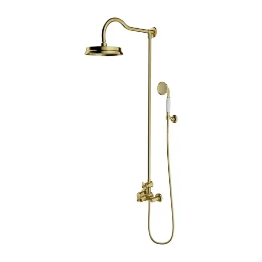 OMNIRES Armance - Sprchový set s termostatem, průměr 22,5 cm, kartáčovaná mosaz AM5244-6BSB