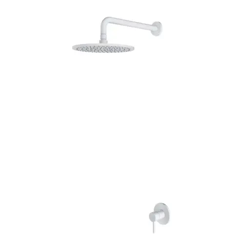 OMNIRES Y - Set sprchové podomítkové baterie a horní sprchy, s tělesem, průměr 25 cm, matná bílá SYSY36WM
