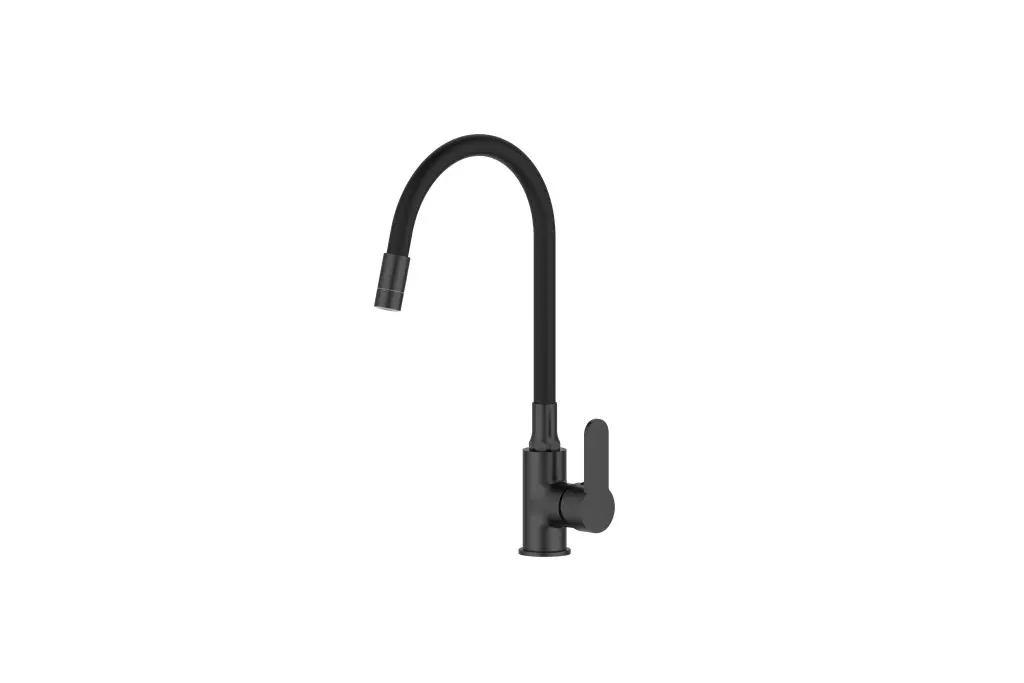 INVENA Dřezová baterie s pohyblivým výtokem, černá BZ-37-004-L