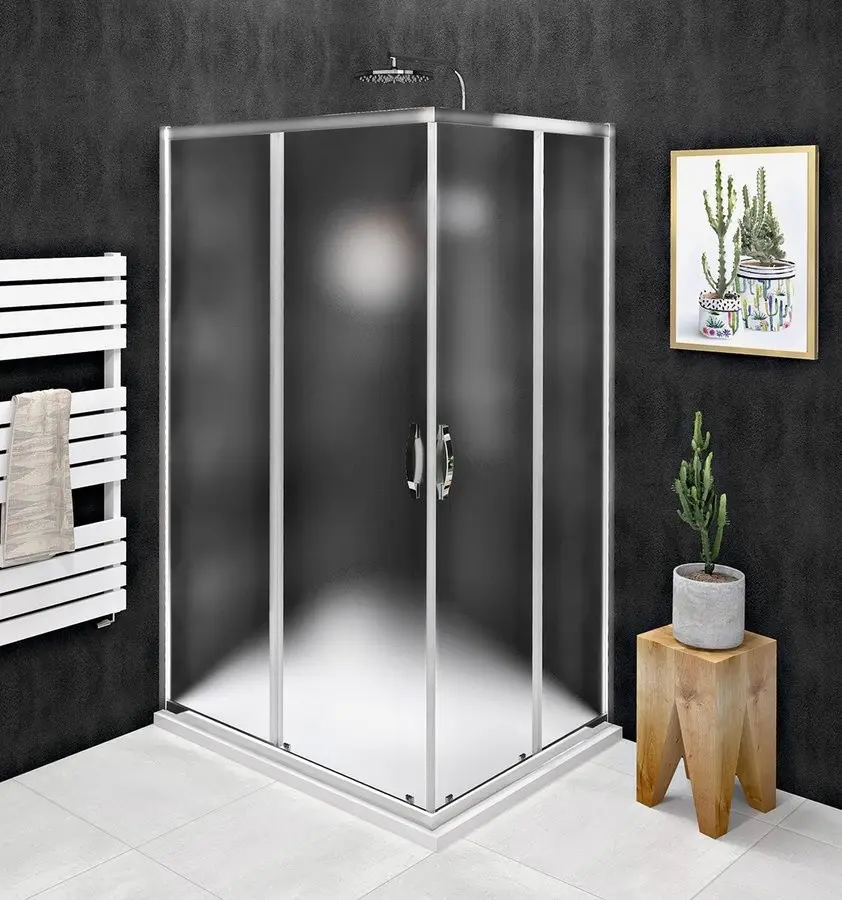 GELCO SIGMA SIMPLY CHROM Obdélníkový sprchový kout 800x1000 sklo BRICK, GS2480-GS2410 GS2480-GS2410