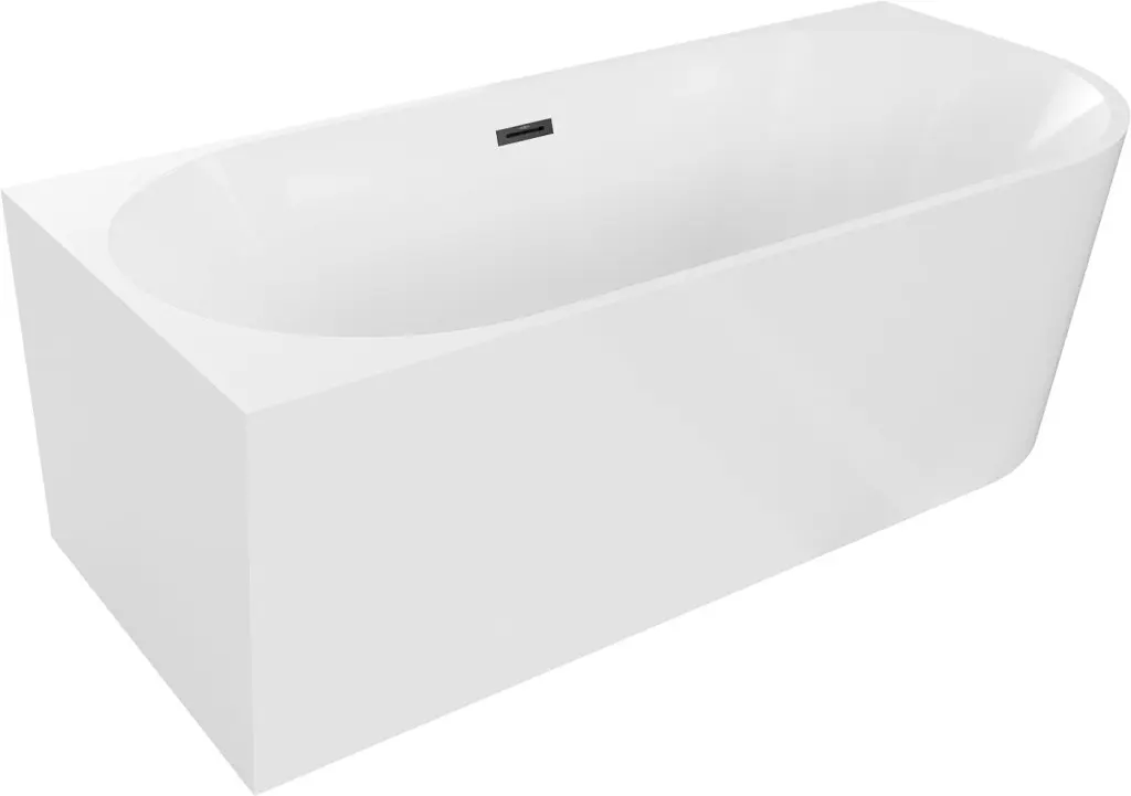 MEXEN/S Mia volně stojící rohová vana levá 180 x 80, bílá, sifon a přepad černá 52691808000L-70