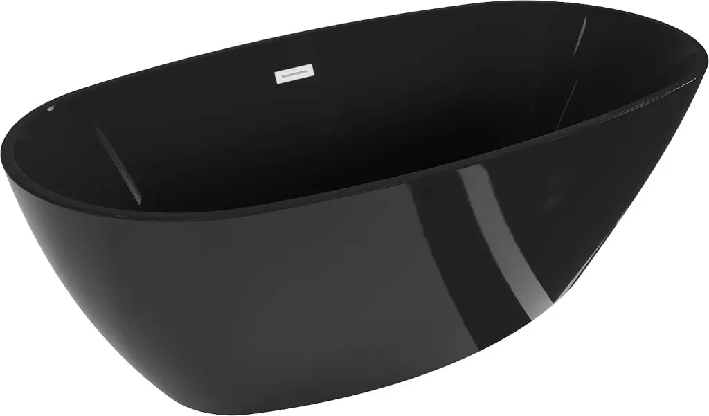 MEXEN/S Eris volně stojící vana 170 x 80, černá, sifon a přepad bílá 53441708070-20