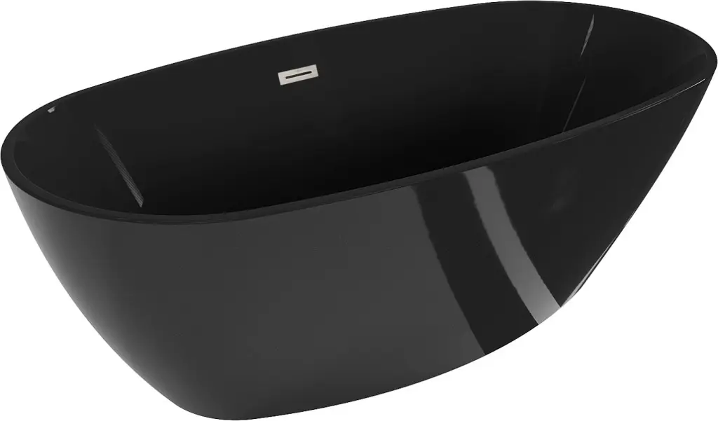MEXEN/S Eris volně stojící vana 170 x 80, černá, sifon a přepad nikl kartáčovaná 53441708070-97
