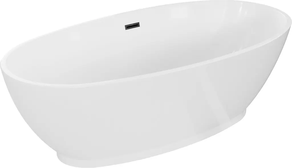MEXEN/S Bilbao volně stojící vana 180 x 90, bílá, sifon a přepad černá 51311809000-70