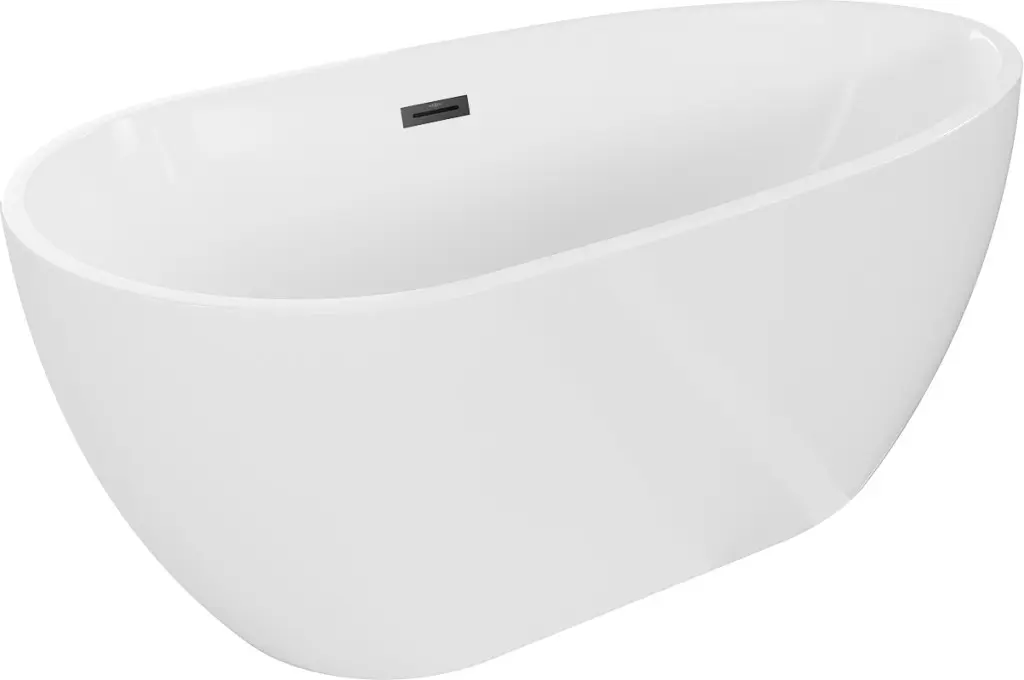 MEXEN/S Eos volně stojící vana 150 x 75, bílá, sifon a přepad černá 52471507500-70