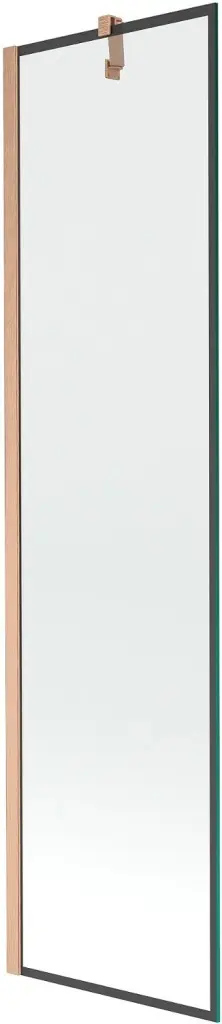 MEXEN/S Next vanová zástěna FIX 50 x 150, černá vzor, měď kartáčovaná 895-050-000-00-70-65