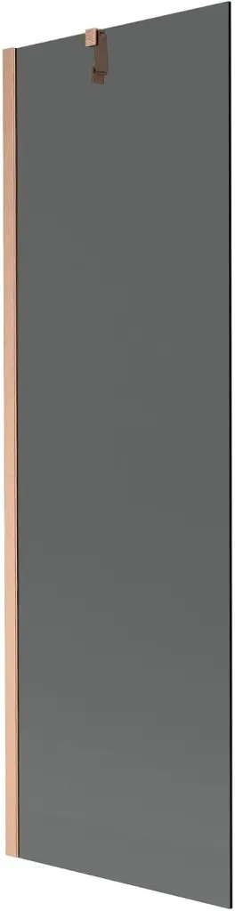 MEXEN/S Next vanová zástěna FIX 60 x 150, grafit, měď kartáčovaná 895-060-000-00-40-65