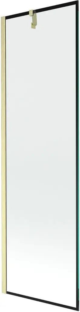 MEXEN/S Next vanová zástěna FIX 60 x 150, černá vzor, zlatá kartáčovaná 895-060-000-00-70-55