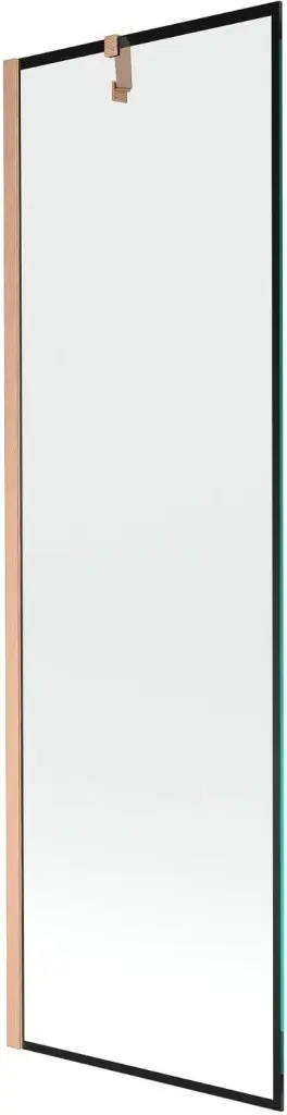 MEXEN/S Next vanová zástěna FIX 60 x 150, černá vzor, měď kartáčovaná 895-060-000-00-70-65