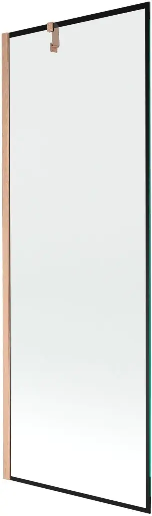 MEXEN/S Next vanová zástěna FIX 70 x 150, černá vzor, měď kartáčovaná 895-070-000-00-70-65