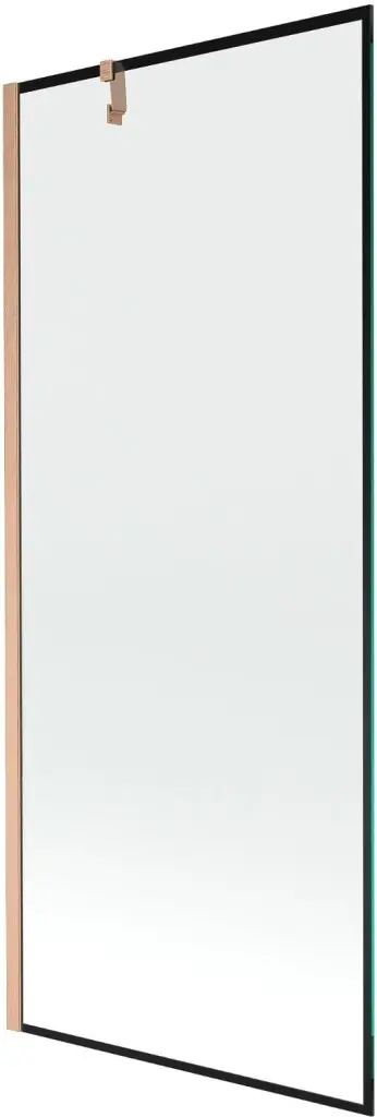 MEXEN/S Next vanová zástěna FIX 80 x 150, černá vzor, měď kartáčovaná 895-080-000-00-70-65