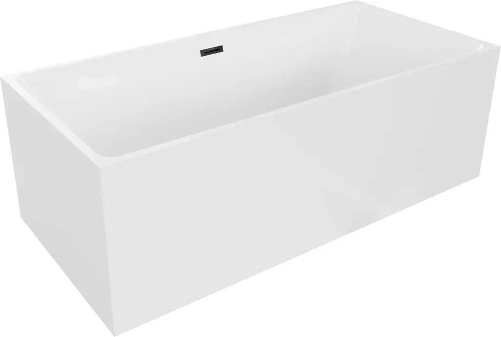 MEXEN/S Nita vana volně stojící 170 x 80, bílá, sifon a přepad černá 52091708000-70