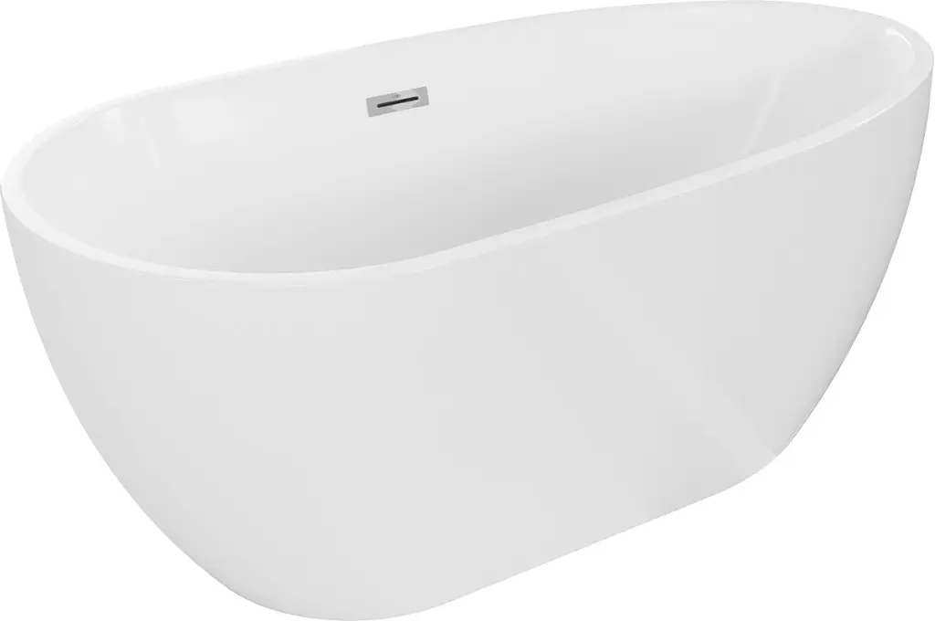MEXEN/S Eos vana volně stojící 170 x 75, bílá, sifon a přepad chrom 52471707500-01