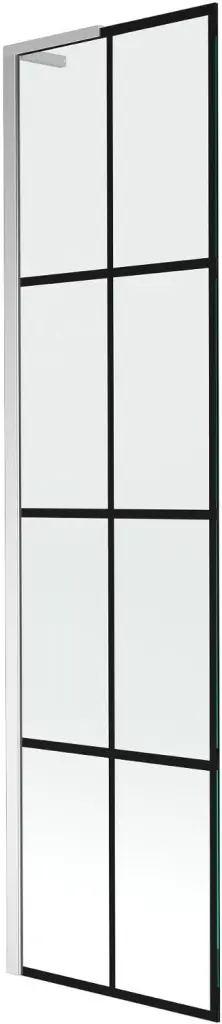 MEXEN/S Next L vanová zástěna FIX 50 x 150, černá vzor, chrom 895-050-000-03-77-01