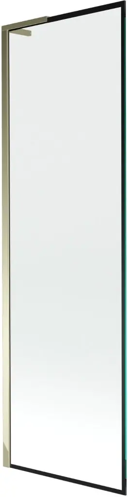 MEXEN/S Next L vanová zástěna FIX 60 x 150, černá vzor, zlatá 895-060-000-03-70-50