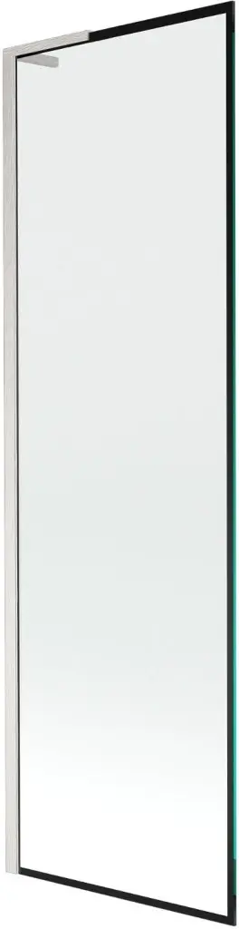 MEXEN/S Next L vanová zástěna FIX 60 x 150, černá vzor, nikl kartáčovaná 895-060-000-03-70-97