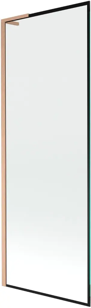 MEXEN/S Next L vanová zástěna FIX 70 x 150, černá vzor,  měď kartáčovaná 895-070-000-03-70-65