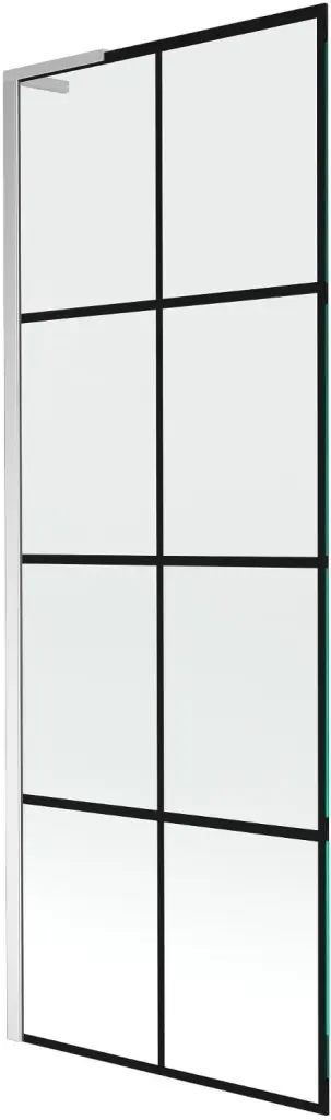 MEXEN/S Next L vanová zástěna FIX 70 x 150, černá vzor, chrom 895-070-000-03-77-01