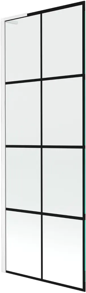MEXEN/S Next L vanová zástěna FIX 70 x 150, černá vzor, bílá 895-070-000-03-77-20