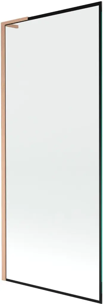 MEXEN/S Next L vanová zástěna FIX 80 x 150, černá vzor,  měď kartáčovaná 895-080-000-03-70-65