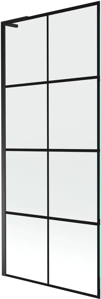 MEXEN/S Next L vanová zástěna FIX 80 x 150, černá vzor, černá 895-080-000-03-77-70