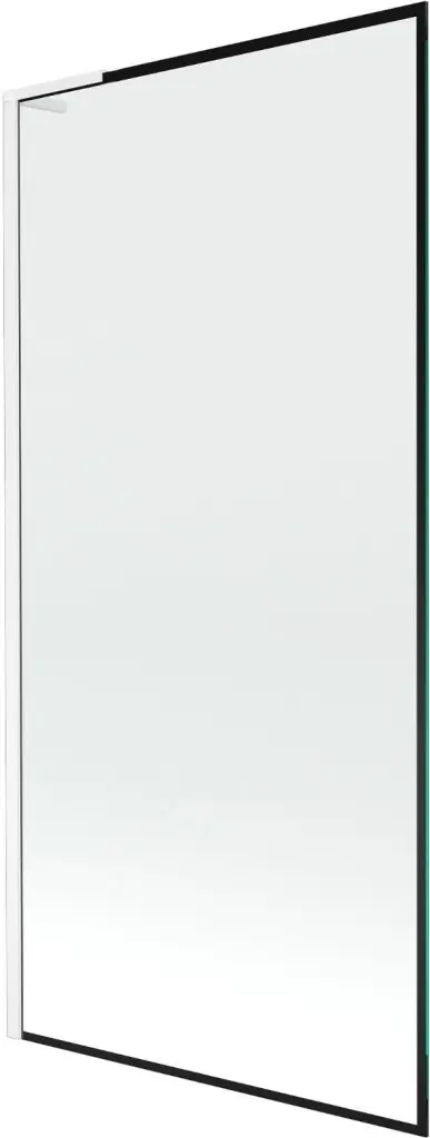 MEXEN/S Next L vanová zástěna FIX 90 x 150, černá vzor, bílá 895-090-000-03-70-20