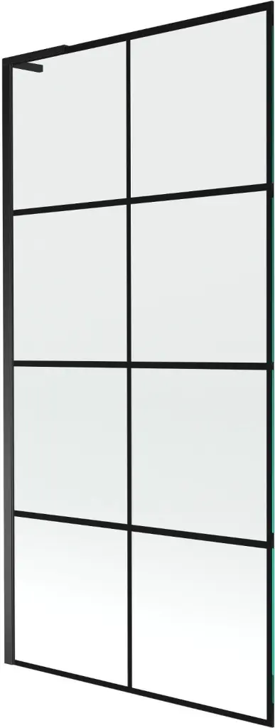 MEXEN/S Next L vanová zástěna FIX 90 x 150, černá vzor, černá 895-090-000-03-77-70