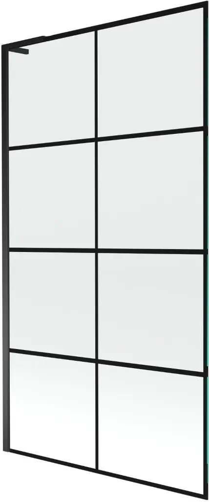 MEXEN/S Next L vanová zástěna FIX 100 x 150, černá vzor, černá 895-100-000-03-77-70