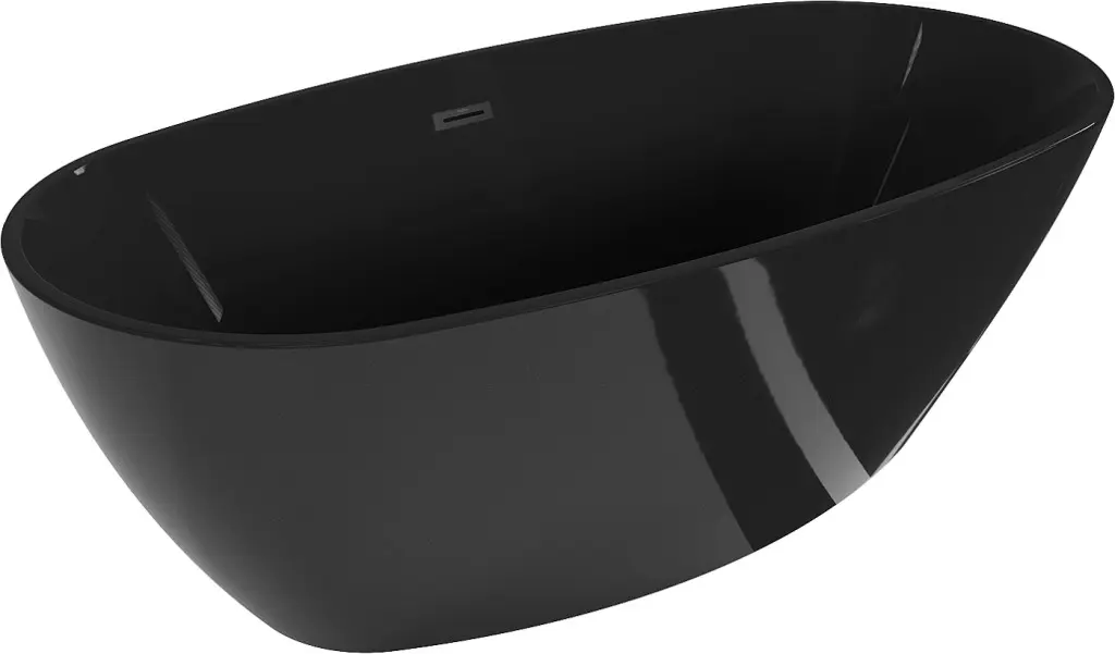 MEXEN/S Eris volně stojící vana 170 x 80, černá, sifon a přepad černá 53441708070-70