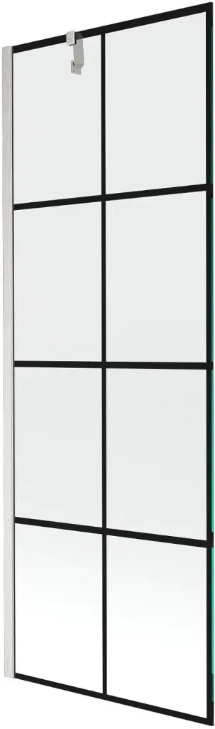 MEXEN/S Next vanová zástěna FIX 70 x 150, černá vzor, nikl kartáčovaná 895-070-000-00-77-97
