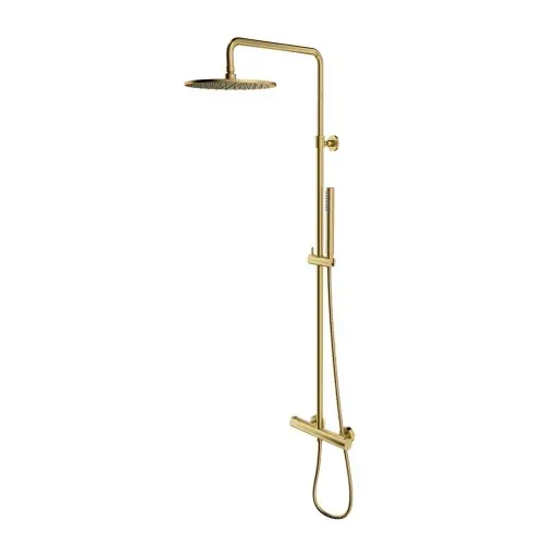 OMNIRES Y - Sprchový set s termostatem, průměr 25 cm, kartáčovaná mosaz Y1244SUBSB