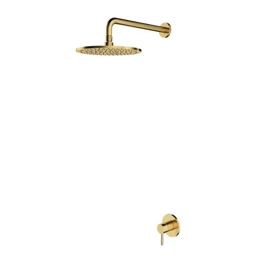 OMNIRES Y - Set sprchové podomítkové baterie a horní sprchy, s tělesem, průměr 25 cm, kartáčovaná mosaz SYSY36BSB