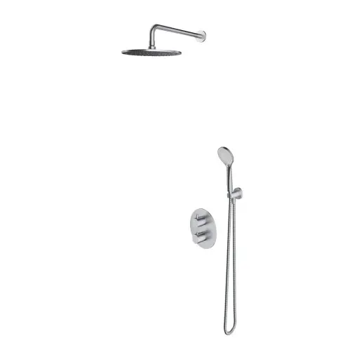 OMNIRES Y - Sprchový set s termostatem pod omítku, s tělesem, průměr 25 cm, 5 proudů, kartáčovaný nikl SYSYT05NI