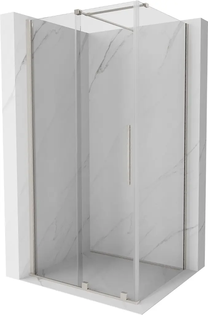 MEXEN/S Velar sprchový kout, posuvné dveře 110 x 90, transparent, nikl kartáčovaná 871-110-090-01-97