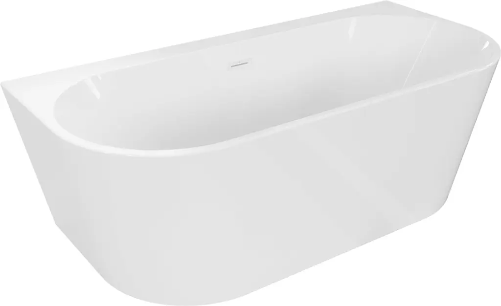 MEXEN/S Oval+ volně stojící vana przyścienna 170 x 80, bílá, sifon a přepad bílá 52681708000-20