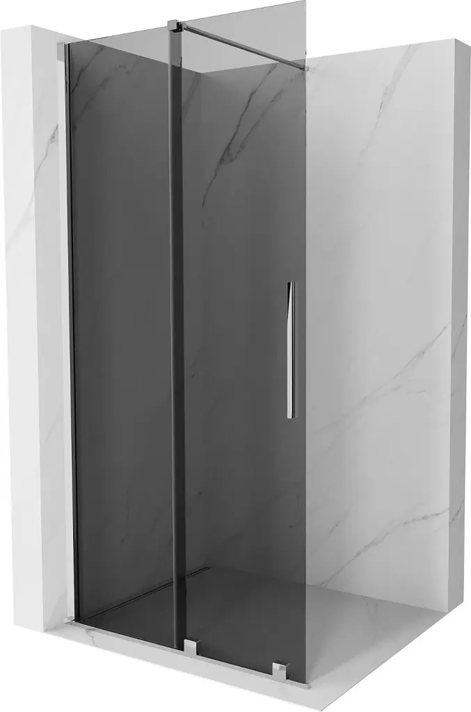 MEXEN/S Velar Sprchová zástěna posuvná Walk-in 70 x 200, grafit 8 mm, chrom 871-070-000-43-01