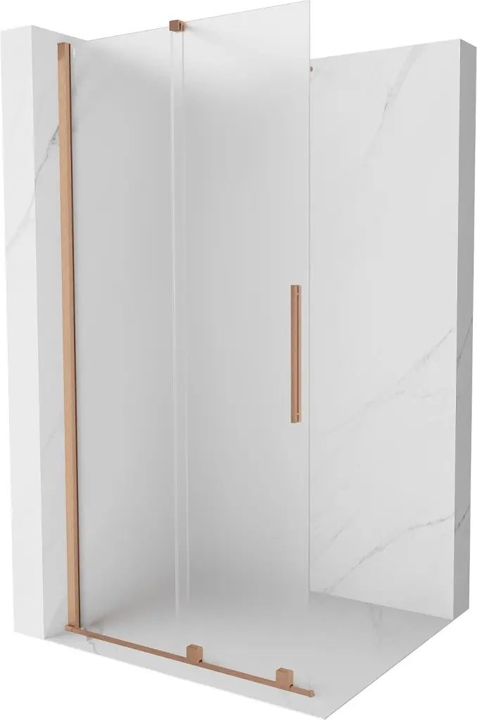 MEXEN/S Velar Sprchová zástěna posuvná Walk-in 75 x 200, dekor 8 mm, měď kartáčovaná 871-075-000-33-65