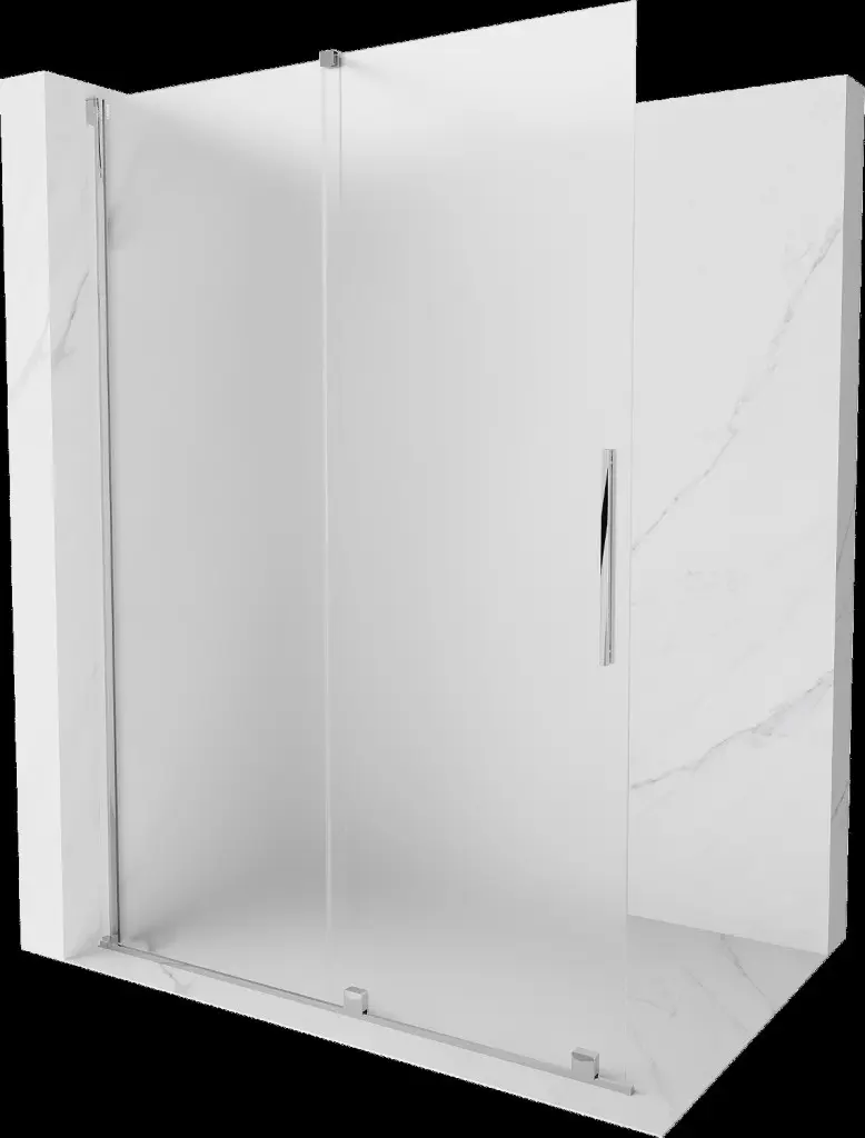 MEXEN/S Velar Sprchová zástěna posuvná Walk-in 140 x 200, dekor 8 mm, chrom 871-140-000-33-01