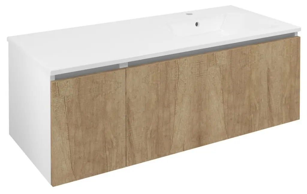 SAPHO LOREA skříňka 120x46x51,5cm (30+90cm), pravá, dub alabama/bílá mat LE090-2231-R-02