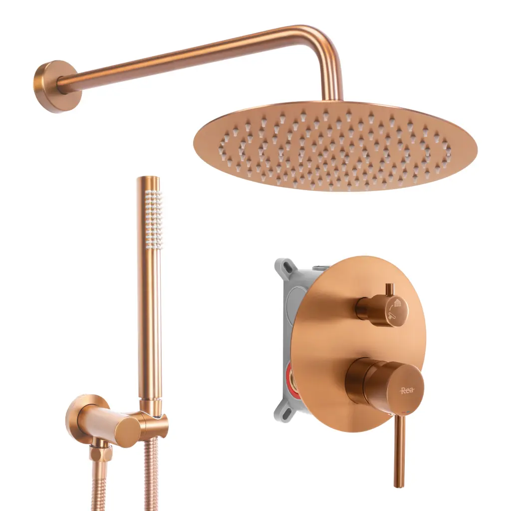 REA Podomítková sprchová sada Lungo Copper Brush + BOX REA-P8809