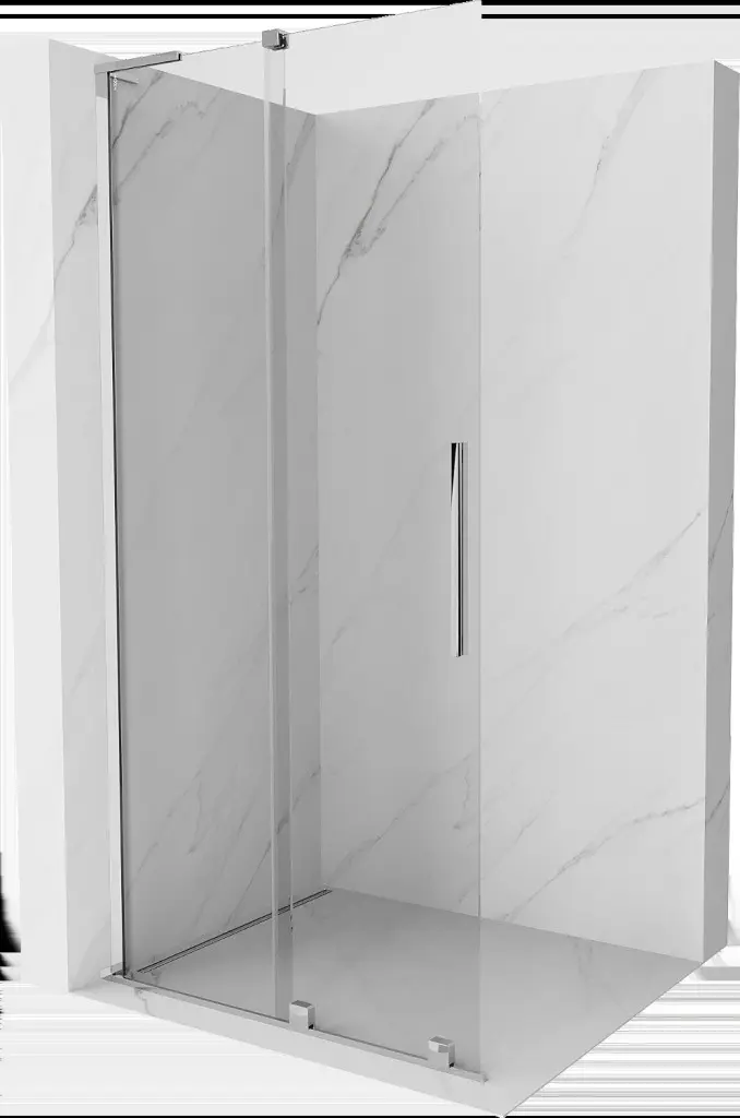 MEXEN/S Velar L Sprchová zástěna posuvná Walk-in 120 x 200, transparent 8 mm, chrom 871-120-003-03-01