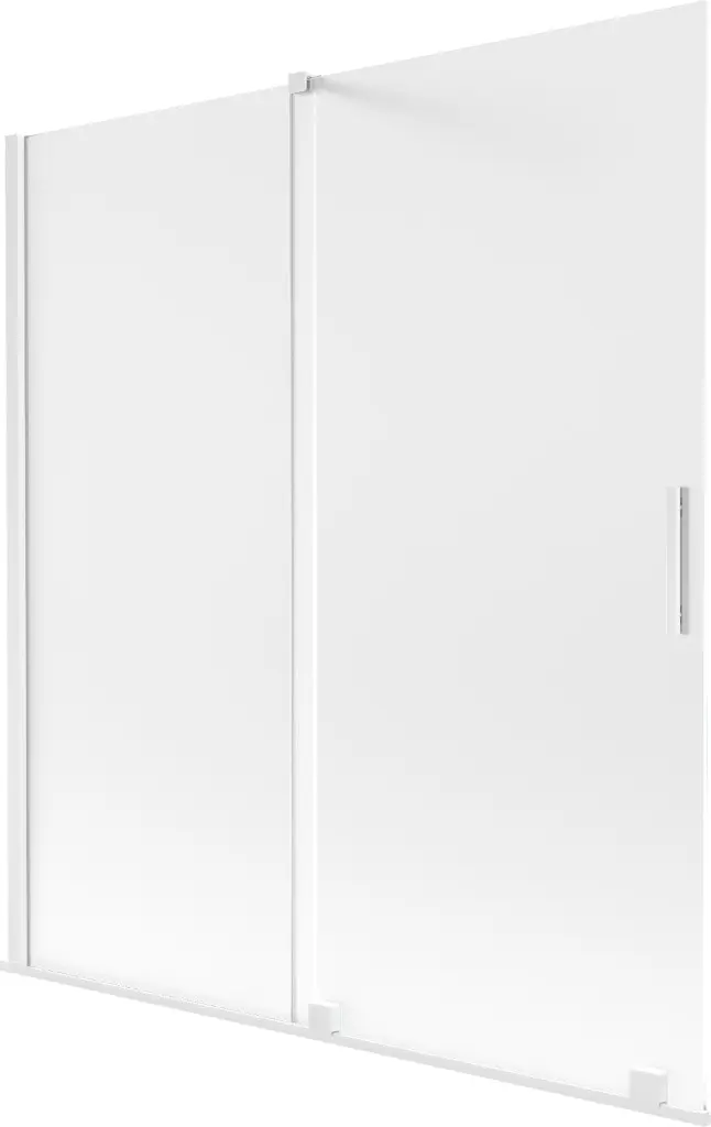 MEXEN/S Velar dvoukřídlá posuvná vanová zástěna 150 x 150, dekor, bílá 896-150-000-31-20
